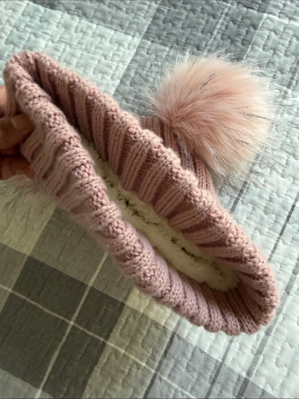 Charlotte Russe Kids Pink Double Pom Knit Hat